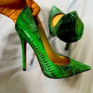 Jimmy Choo Green Snakeskin Heels